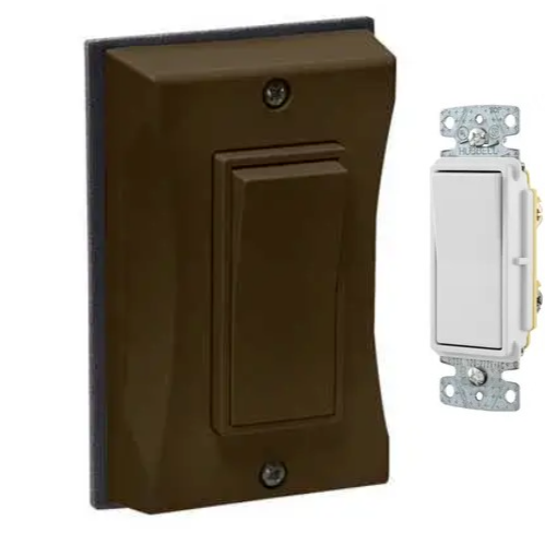 Outdoor Cover, Includes Light Switch, Single Gang, Bronze, 10-pack