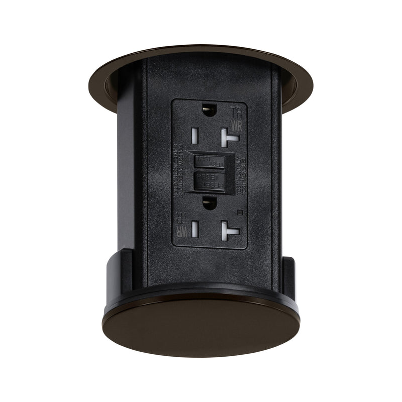 Lew UCPDR20GD-DB Disappearing Under Cabinet Pop Down, GFI Outlet, Dark Bronze