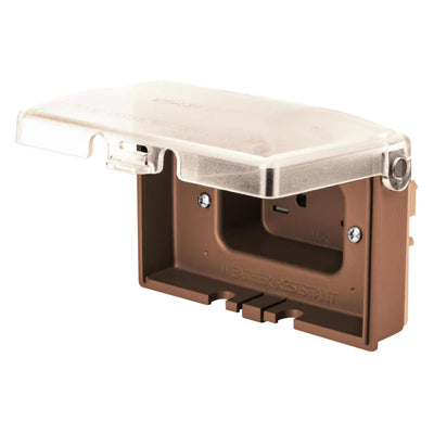 Hubbell RW15300BR Outdoor Horizontal Weatherproof Wall Box, Brown