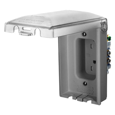 Hubbell RW15400GY Outdoor Vertical Weatherproof Wall Box, Gray