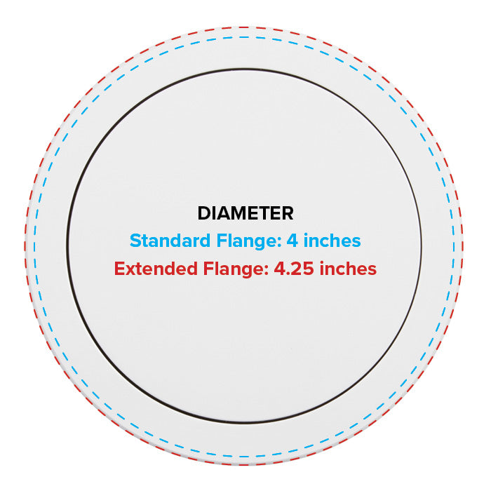 Extended Flange for PUR2 Series Pop Ups, 4.25", Metal, White