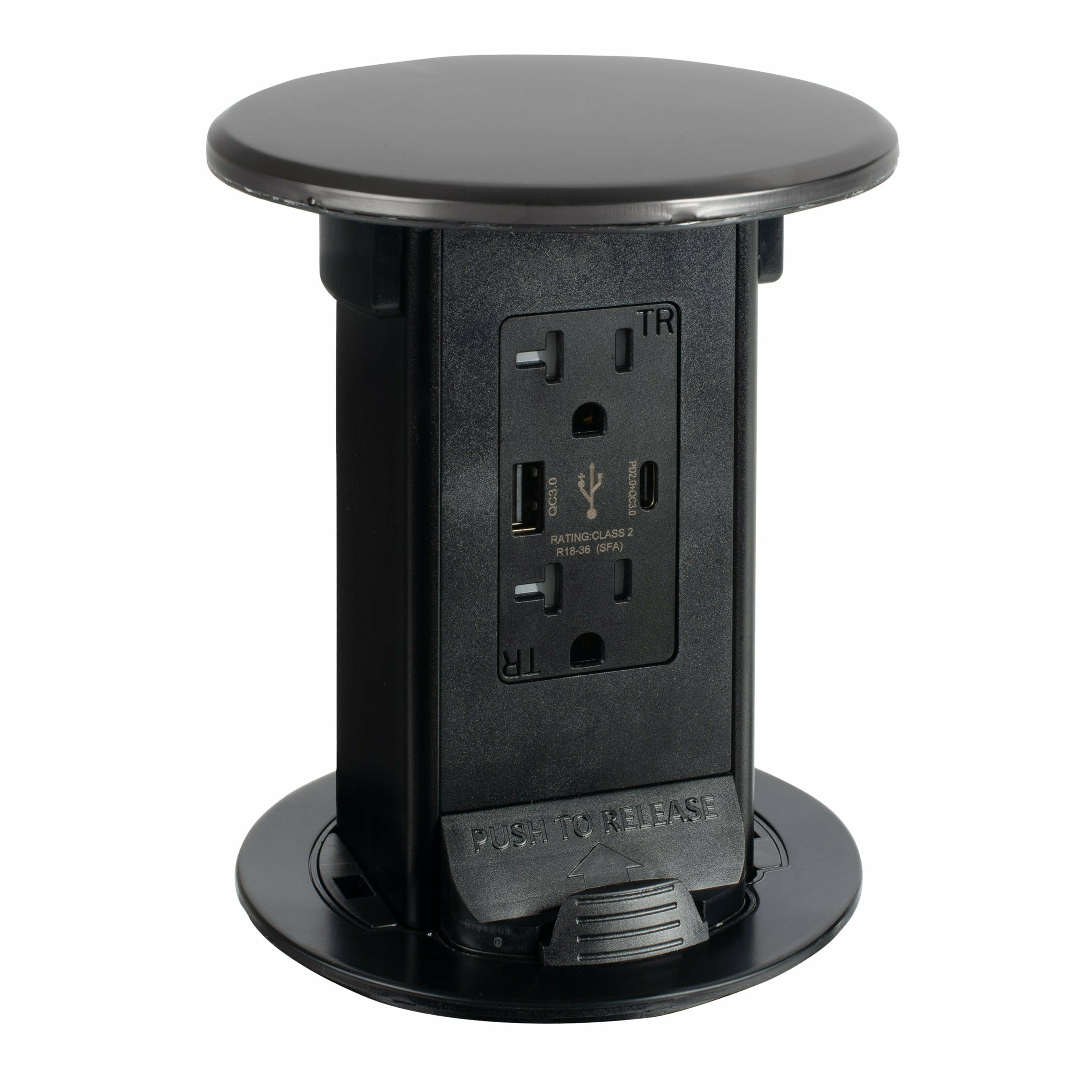 Lew Electric UCPDR-20-SS Under Counter Kitchen Pop Down Receptacle with 20A (TR) Self-Testing GFI, Stainless